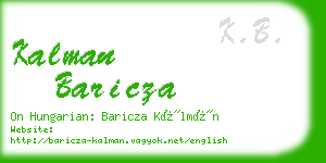 kalman baricza business card